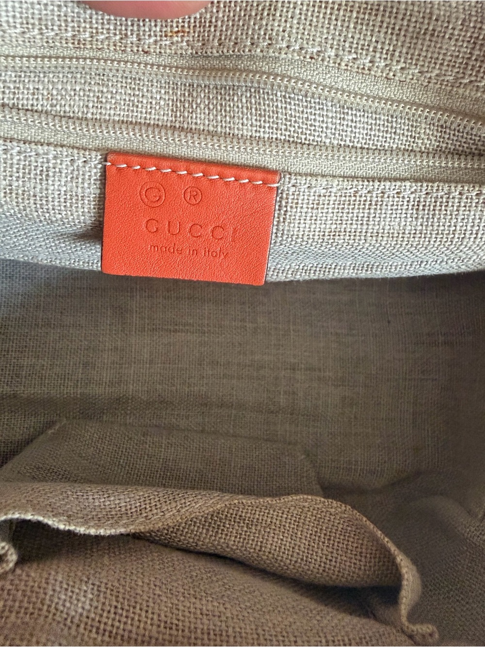 Gucci Orange Embossed Leather Satchel with Top Handles - Picture 8 of 15